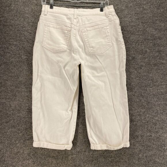 Gloria Vanderbilt Jeans Women 8 White Denim Light Wash Amanda Capri High Rise - Picture 2 of 9